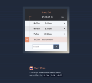 Then When UI with chain of time differences calculating the end